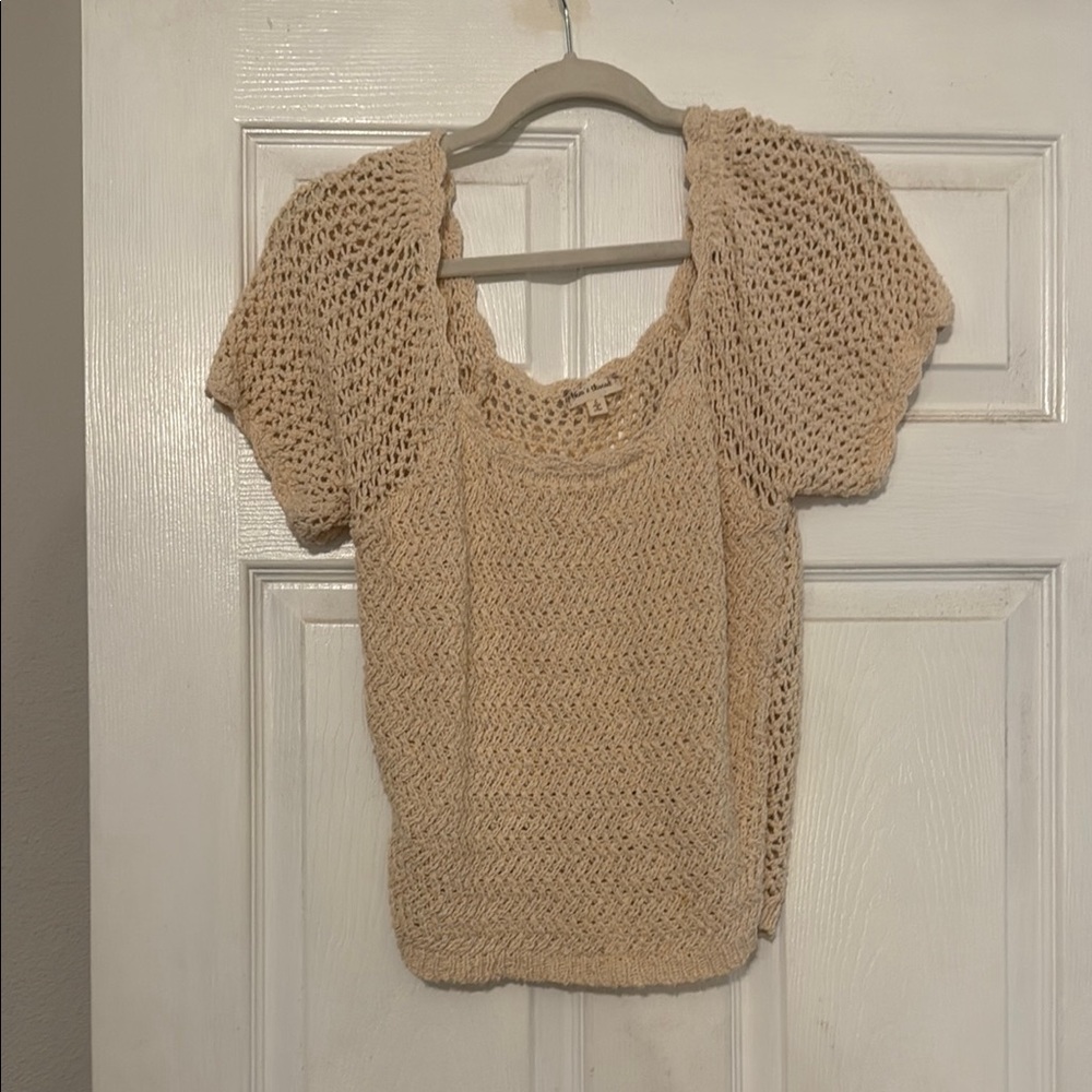 Hem & Thread Beige Knit Blouse